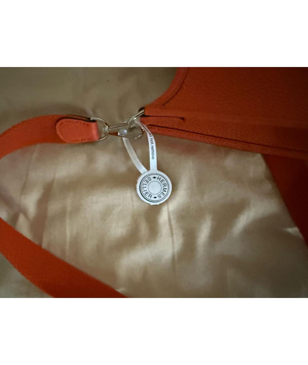 HERMES Оранжевая кожаная сумка через плечо, фото 5