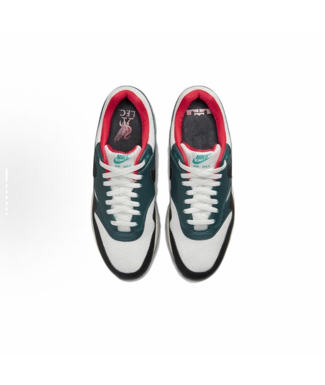 NIKE Зеленые кожаные низкие кроссовки / кеды, фото 3