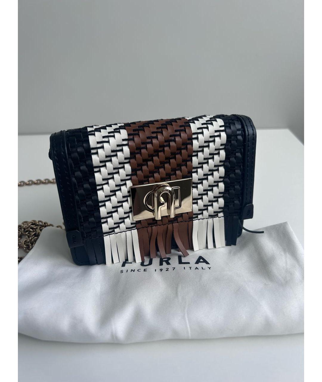 FURLA Коричневая кожаная сумка через плечо, фото 6