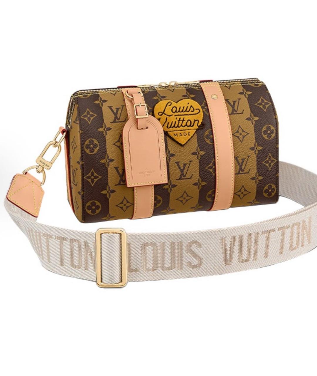 LOUIS VUITTON Коричневая кожаная сумка на плечо, фото 5