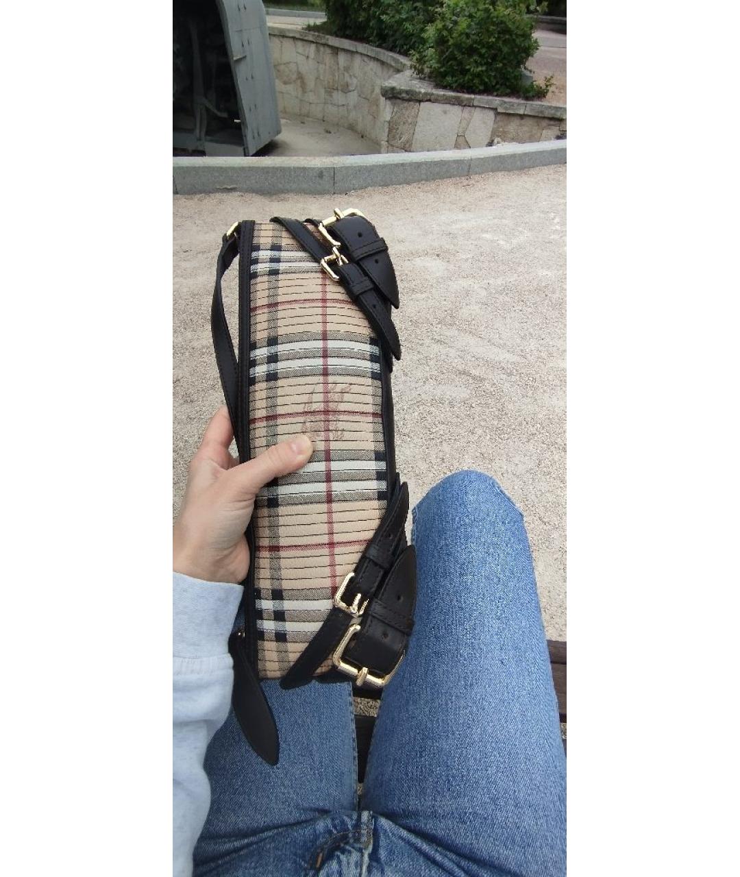 BURBERRY Коричневая кожаная сумка через плечо, фото 8