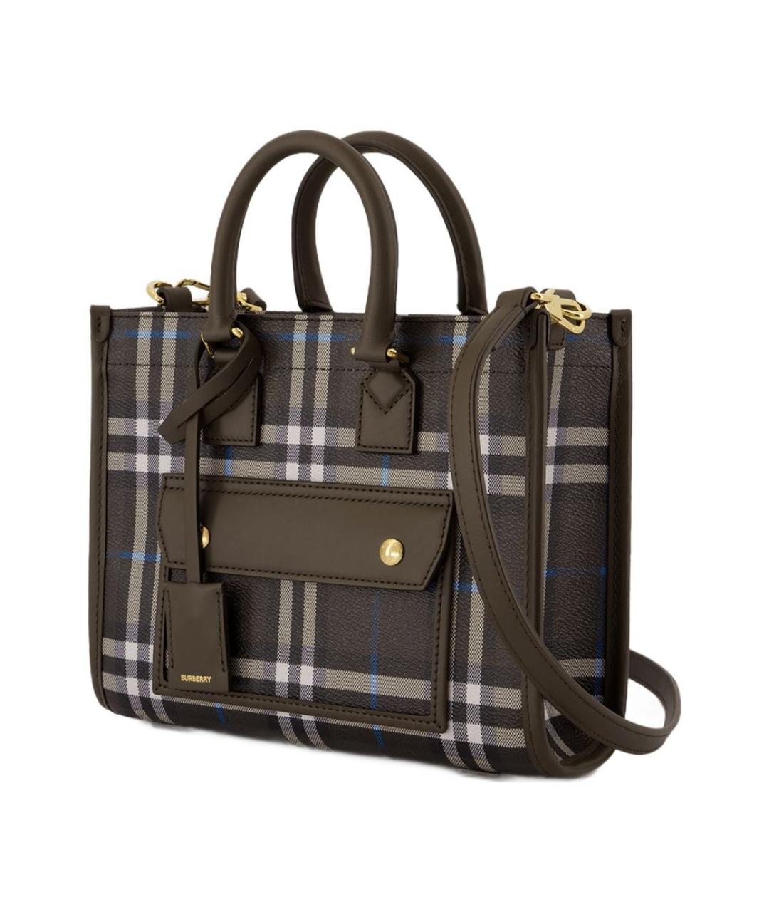 BURBERRY Коричневая сумка тоут из искусственной кожи, фото 2