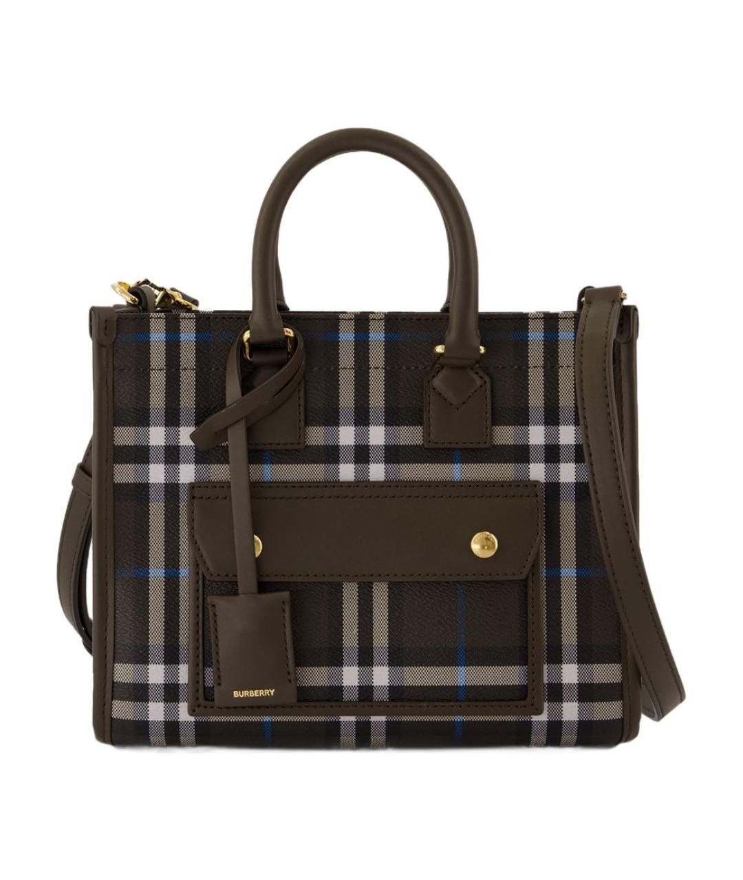 BURBERRY Коричневая сумка тоут из искусственной кожи, фото 1