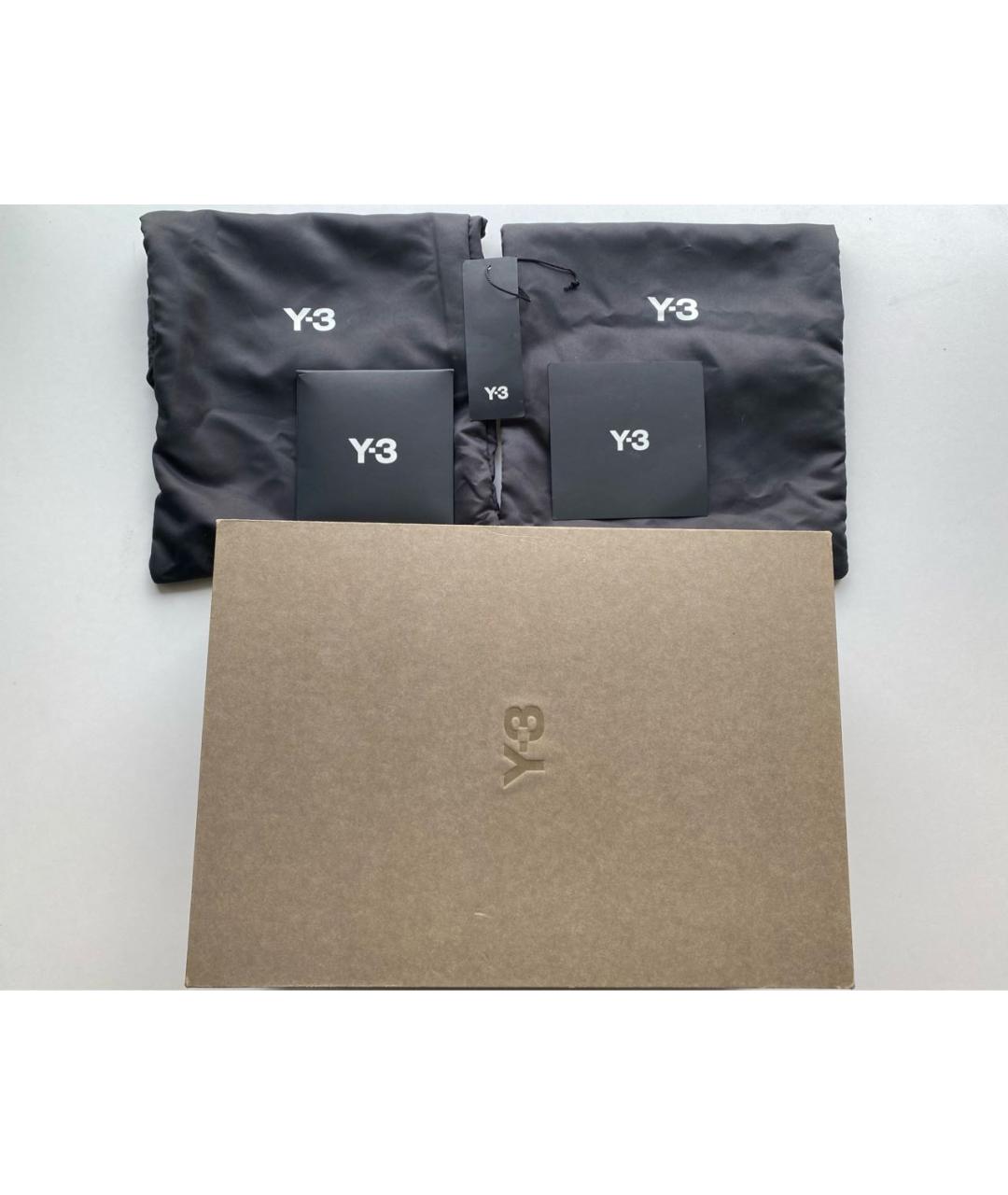 Y-3 Черные кожаные низкие кроссовки / кеды, фото 6