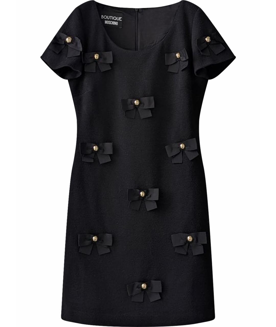 BOUTIQUE MOSCHINO Черное шерстяное вечернее платье, фото 1