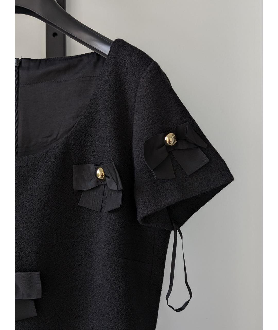 BOUTIQUE MOSCHINO Черное шерстяное вечернее платье, фото 4