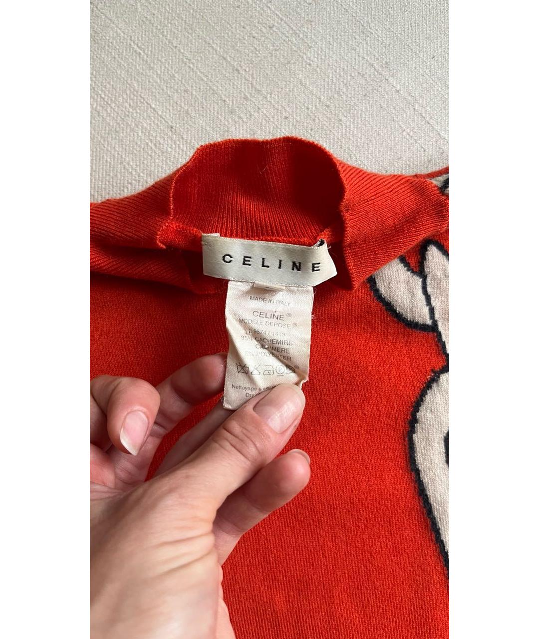 CELINE Оранжевый кашемировый джемпер / свитер, фото 4