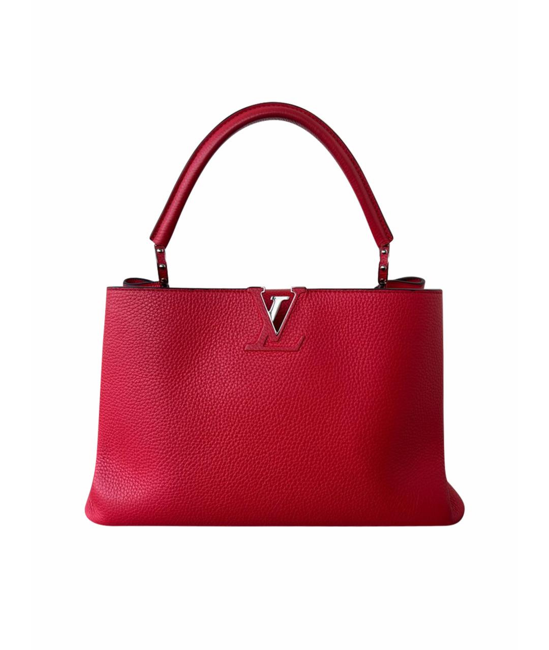 LOUIS VUITTON Красная кожаная сумка с короткими ручками, фото 1