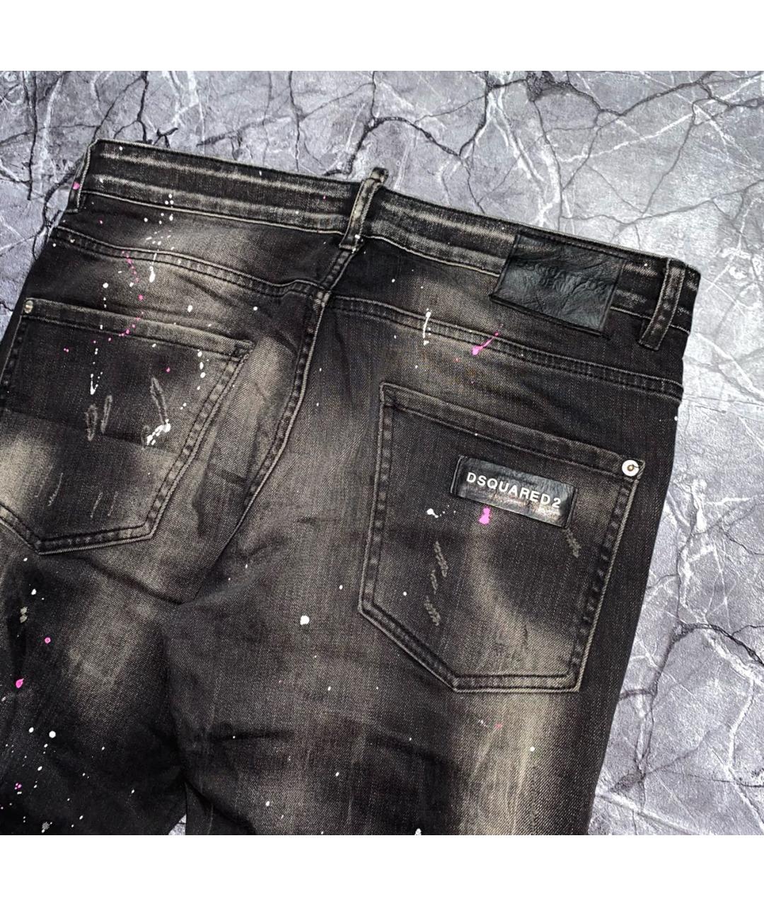 DSQUARED2 Черные хлопко-эластановые джинсы скинни, фото 7