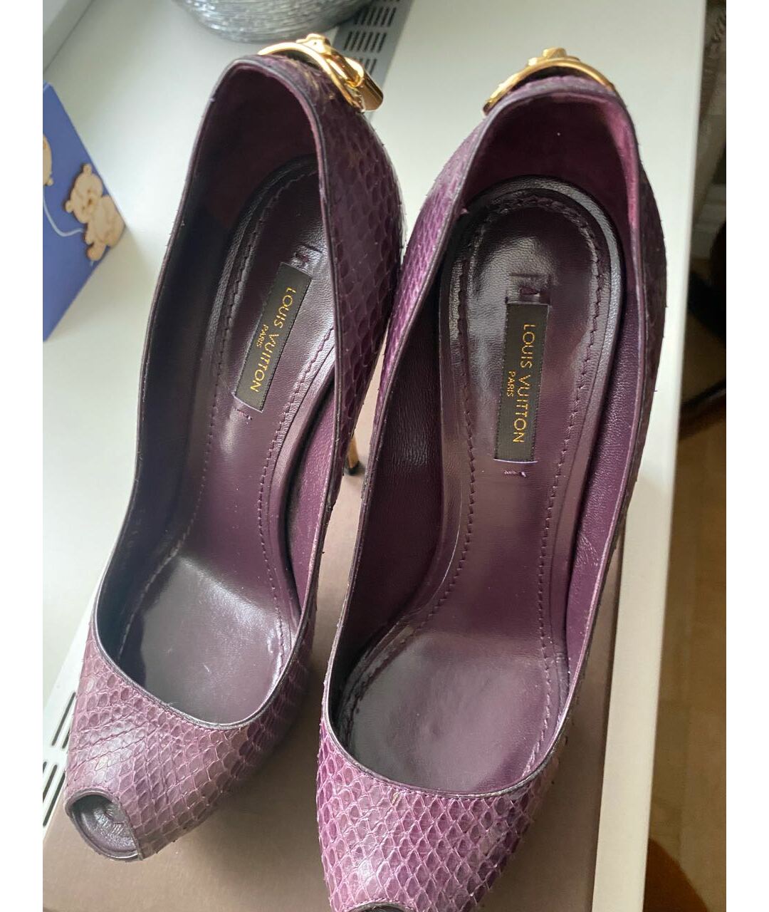 LOUIS VUITTON PRE-OWNED Фиолетовые кожаные туфли, фото 2