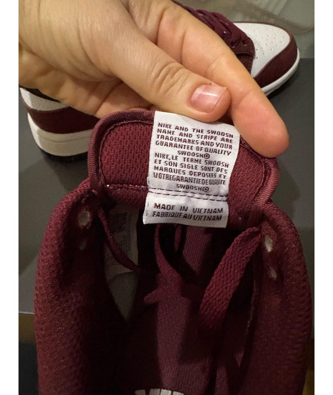 NIKE Бордовые кожаные кеды, фото 5