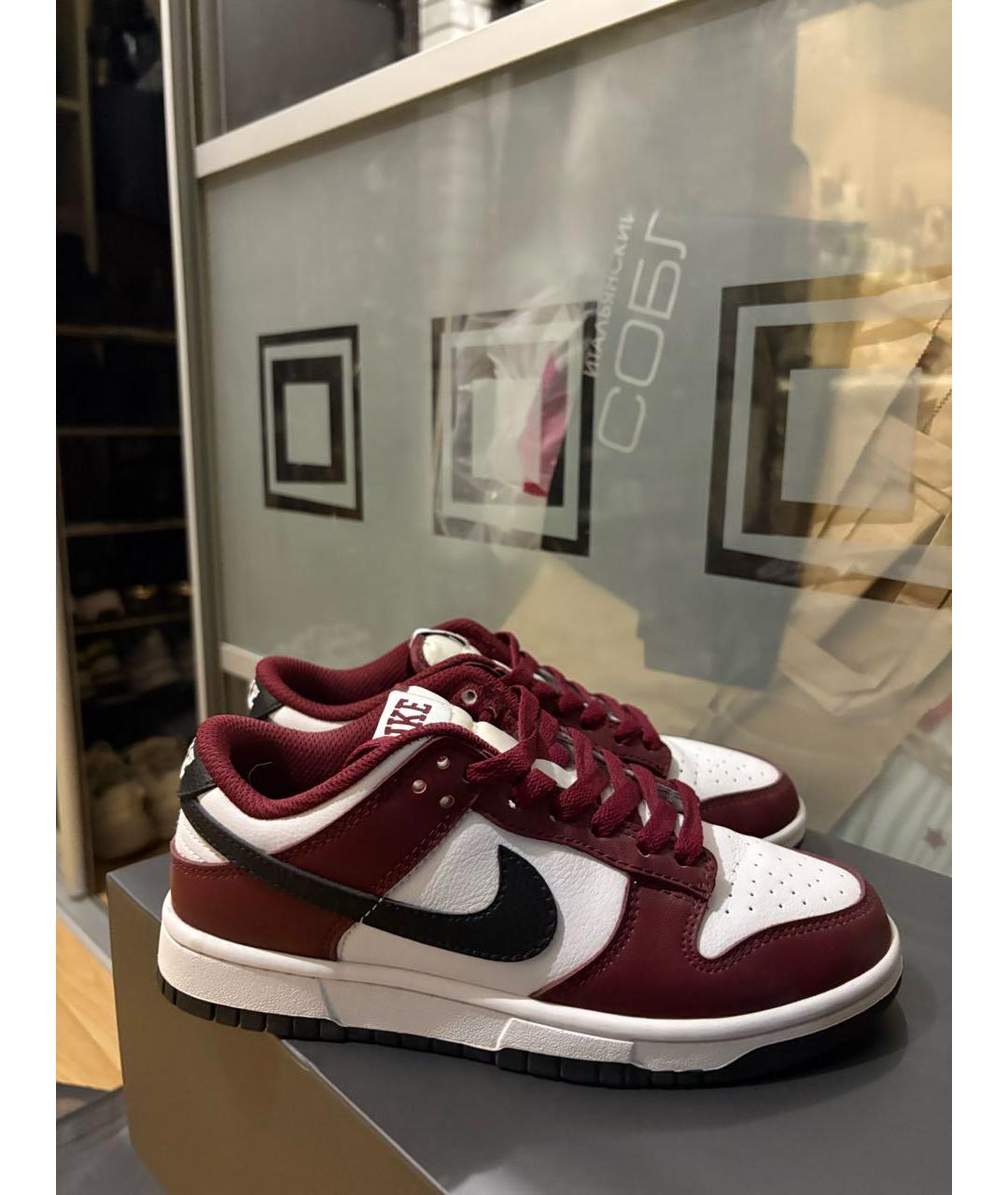 NIKE Бордовые кожаные кеды, фото 6