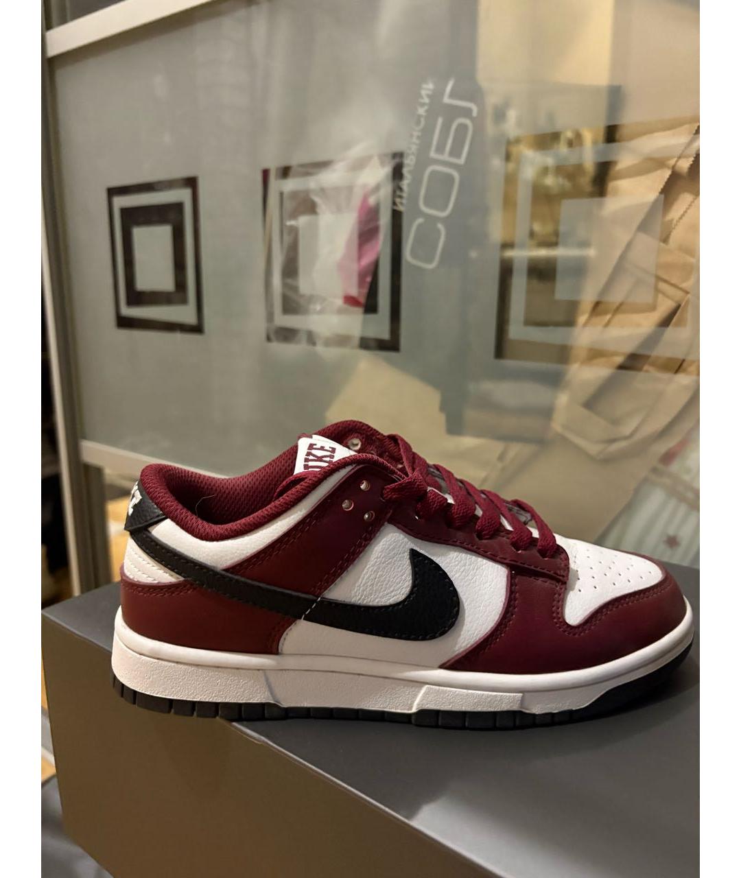 NIKE Бордовые кожаные кеды, фото 7