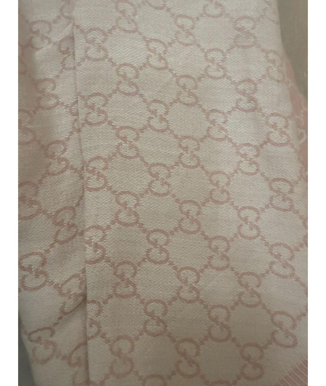 GUCCI Розовый шелковый шарф, фото 4