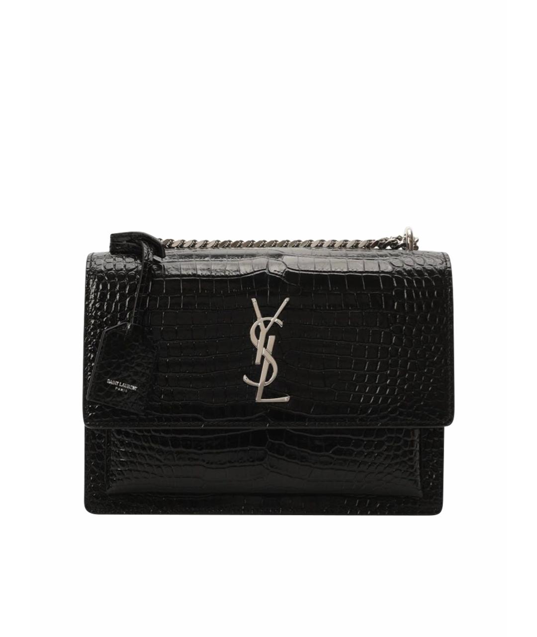 SAINT LAURENT Черная кожаная сумка через плечо, фото 1