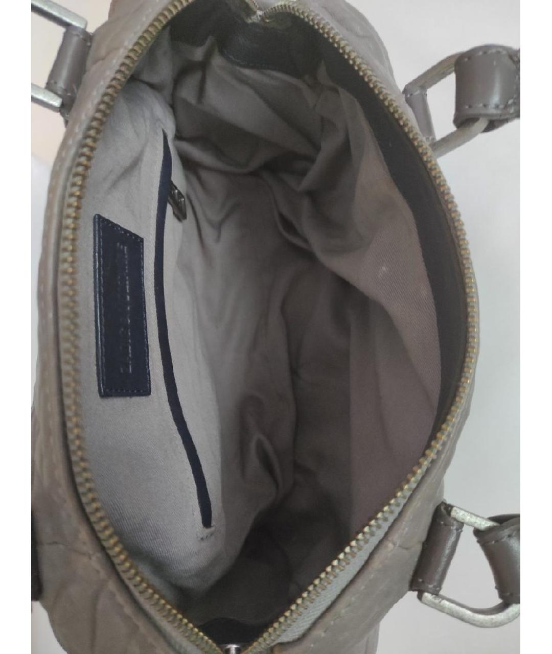 ZADIG & VOLTAIRE Серая кожаная сумка с короткими ручками, фото 7