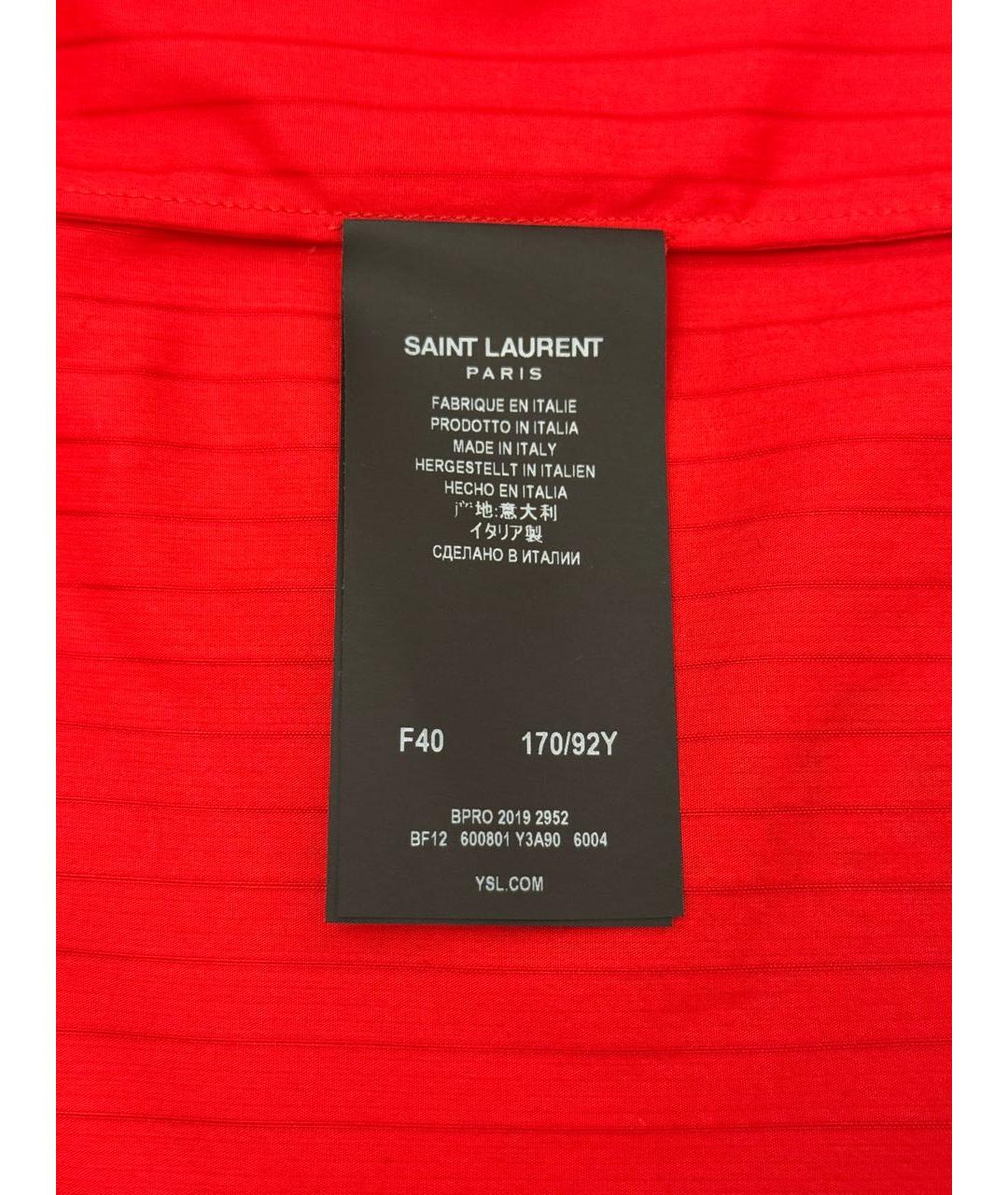 SAINT LAURENT Красная хлопковая рубашка, фото 6