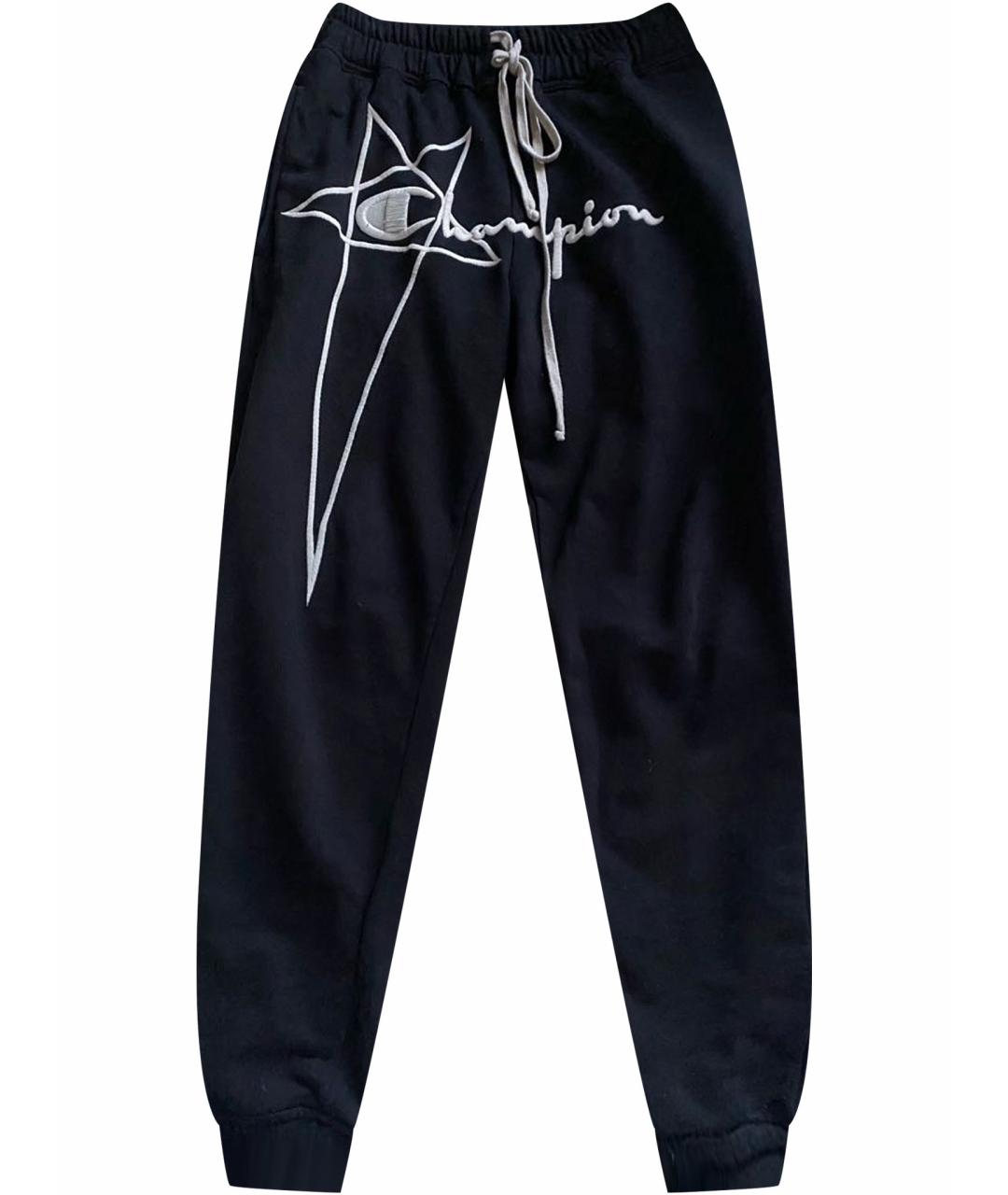 RICK OWENS Черные хлопковые спортивные брюки и шорты, фото 1