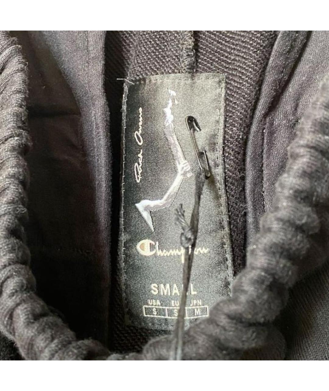 RICK OWENS Черные хлопковые спортивные брюки и шорты, фото 4