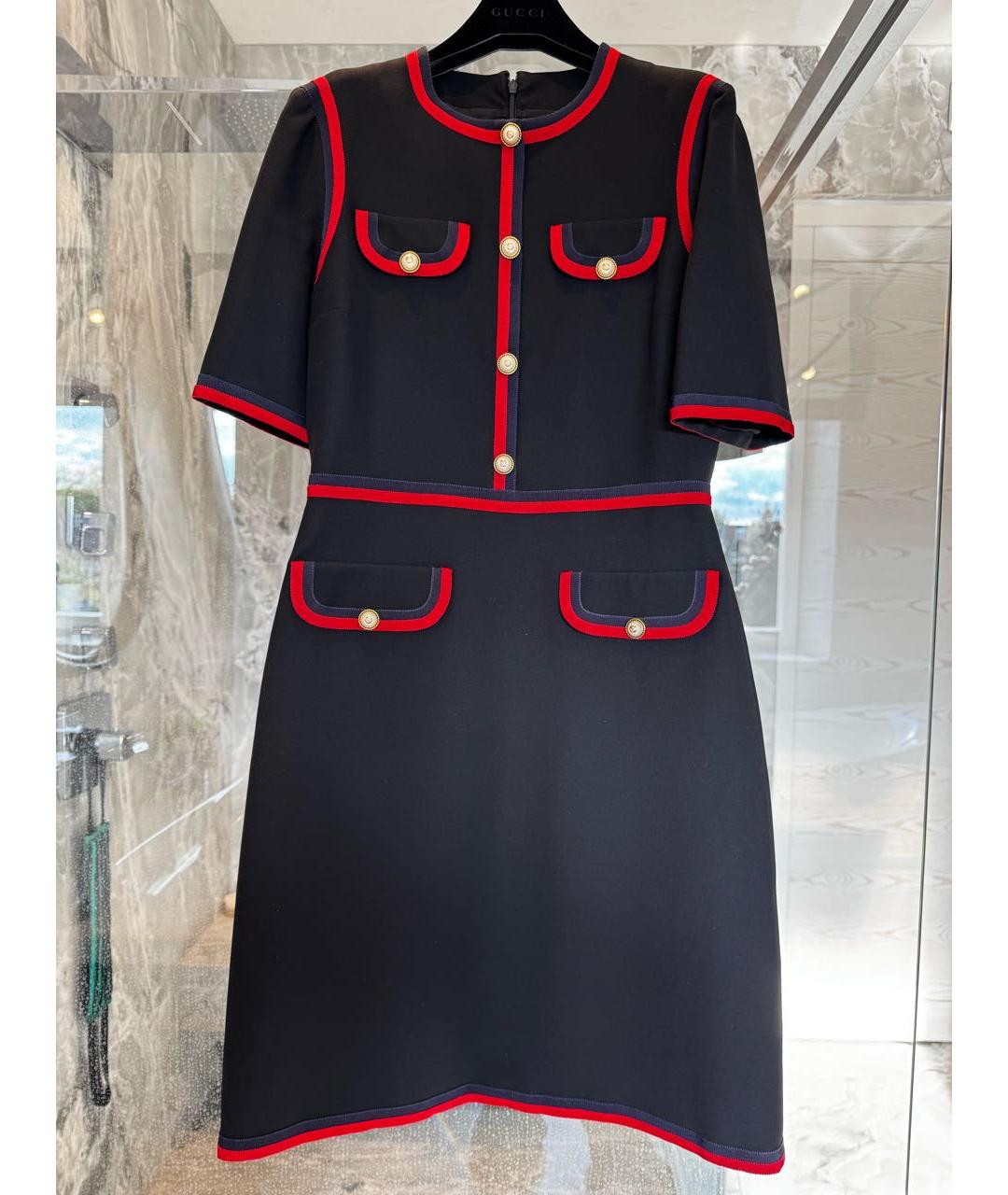 GUCCI Черное шерстяное платье, фото 8