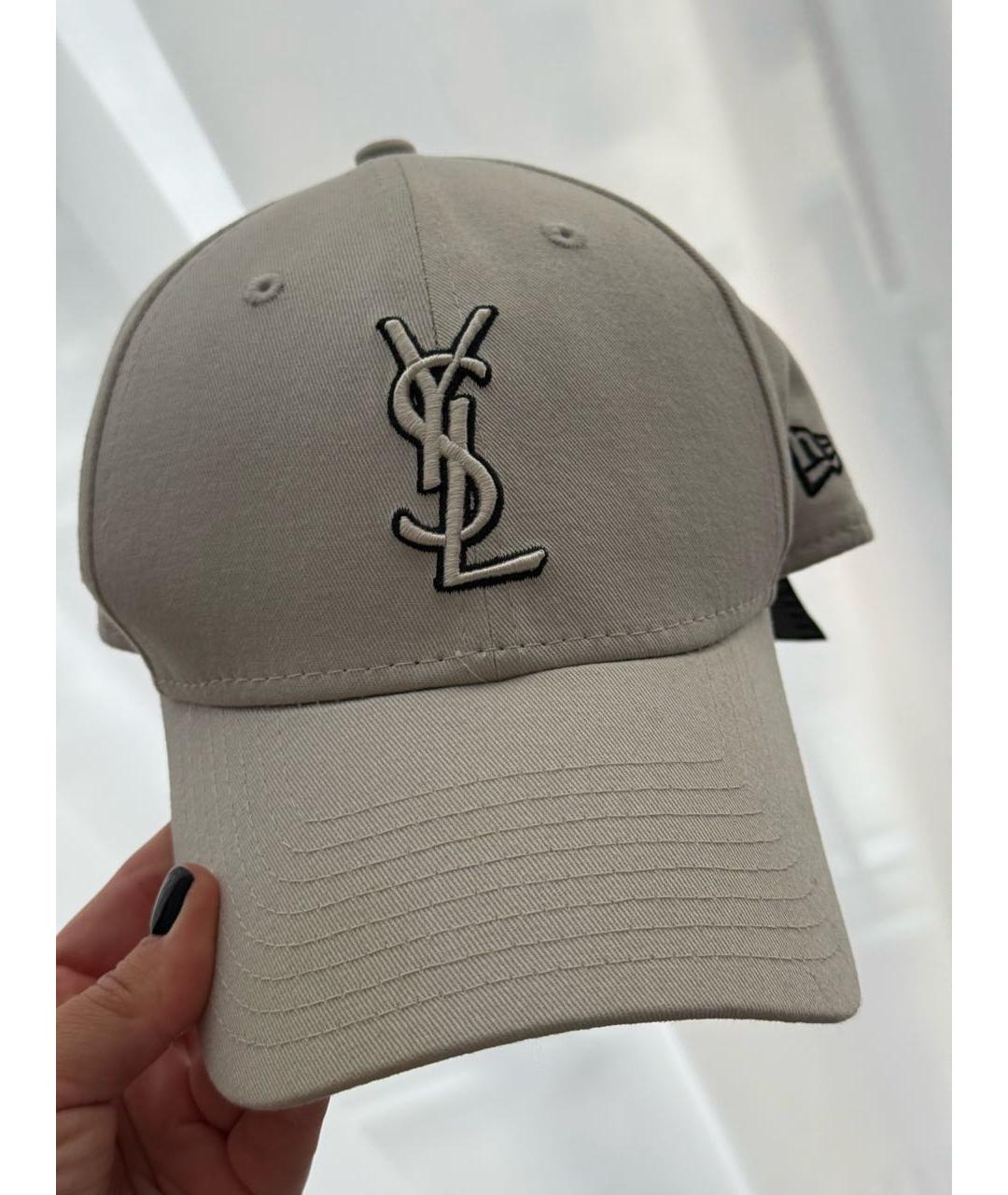 SAINT LAURENT Бежевая хлопковая кепка, фото 2