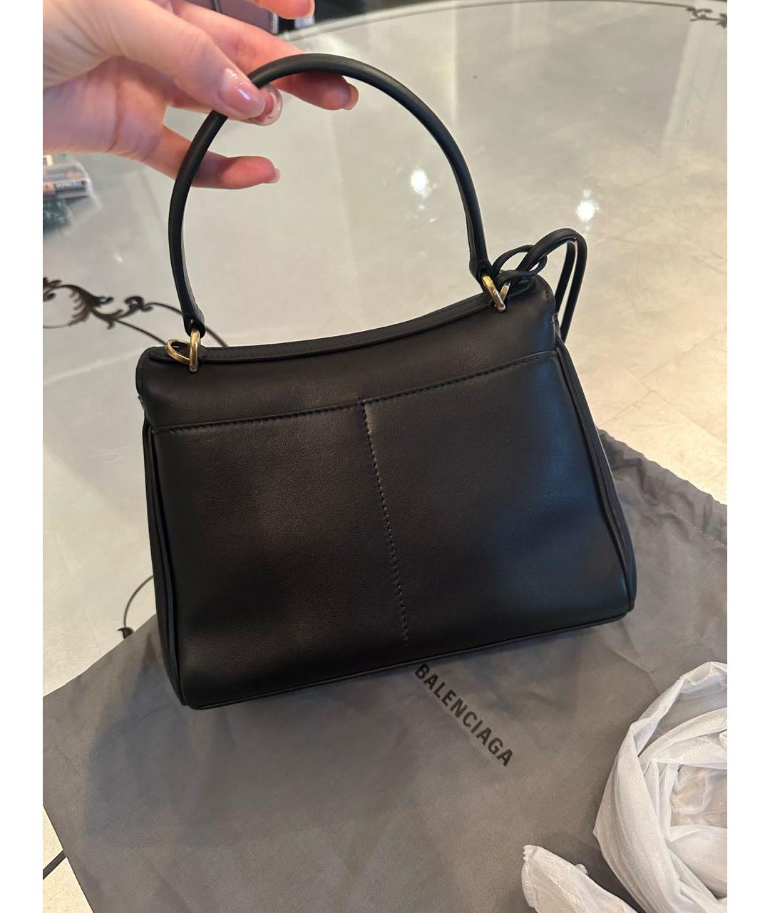 BALENCIAGA Черная кожаная сумка с короткими ручками, фото 5