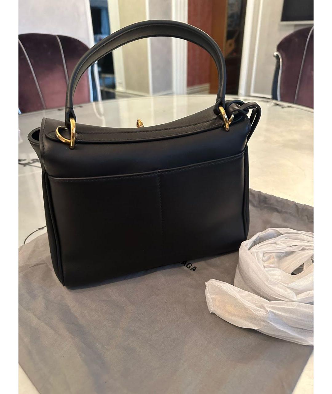 BALENCIAGA Черная кожаная сумка с короткими ручками, фото 6