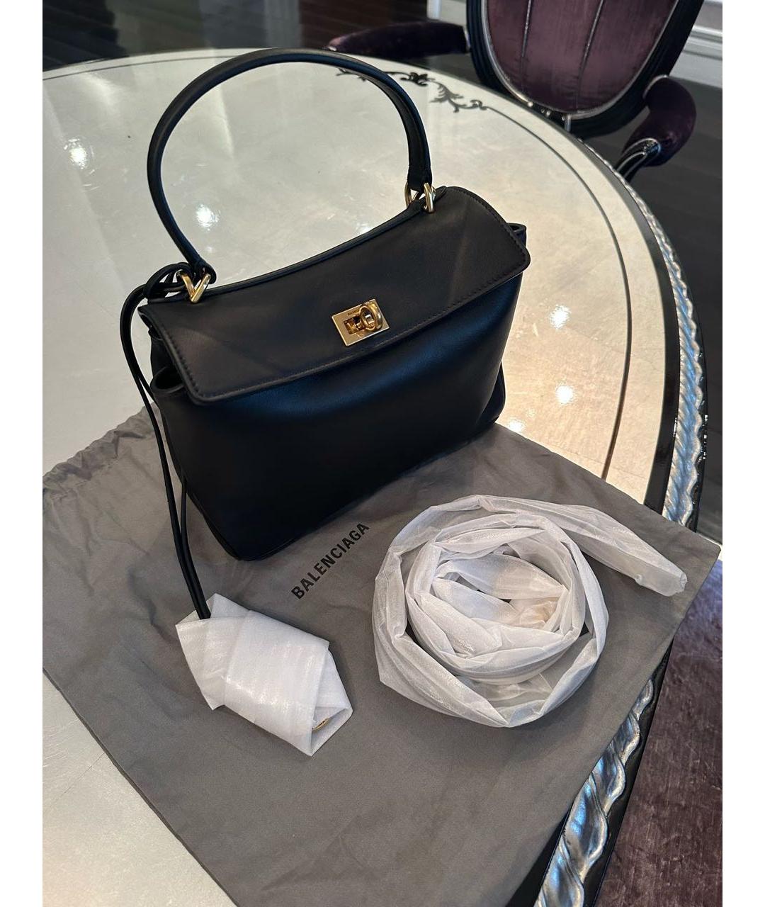 BALENCIAGA Черная кожаная сумка с короткими ручками, фото 8