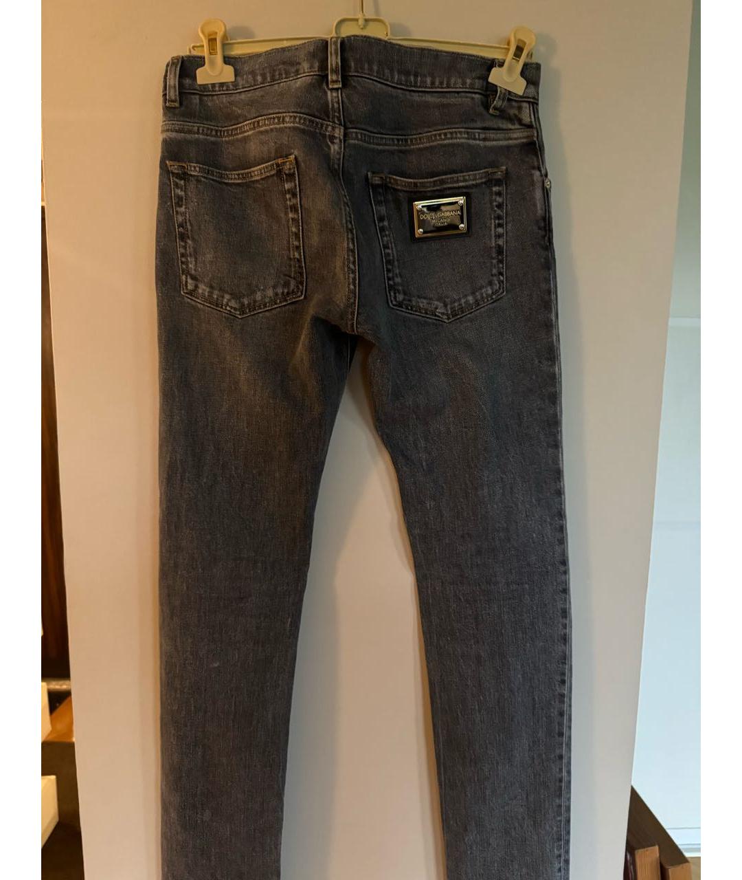 DOLCE&GABBANA Антрацитовые хлопковые джинсы скинни, фото 3