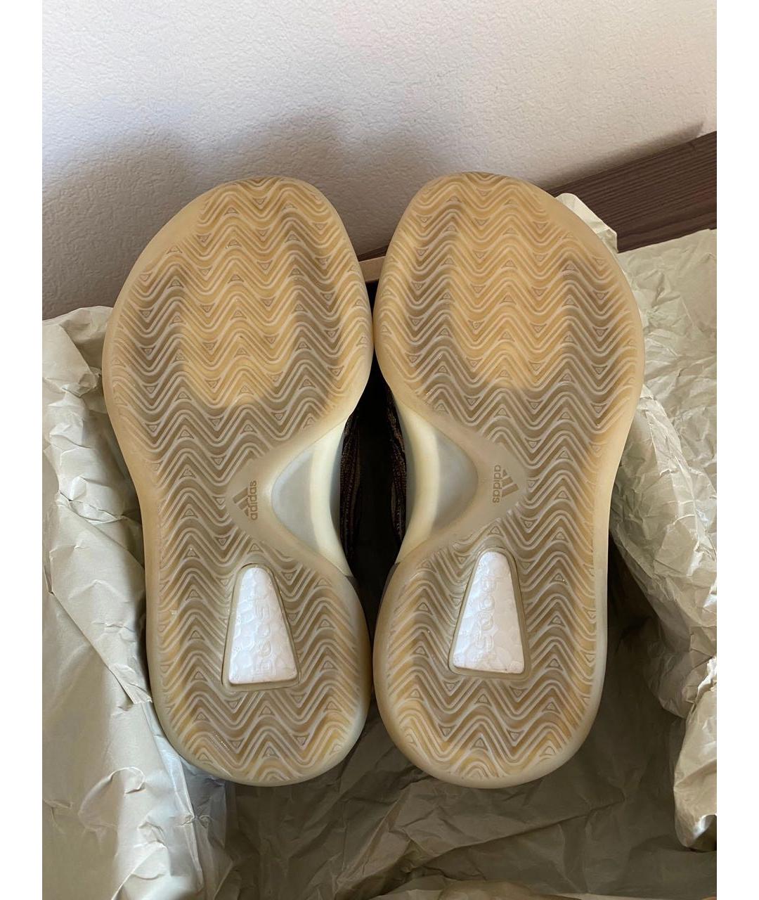ADIDAS YEEZY Коричневые текстильные высокие кроссовки / кеды, фото 4