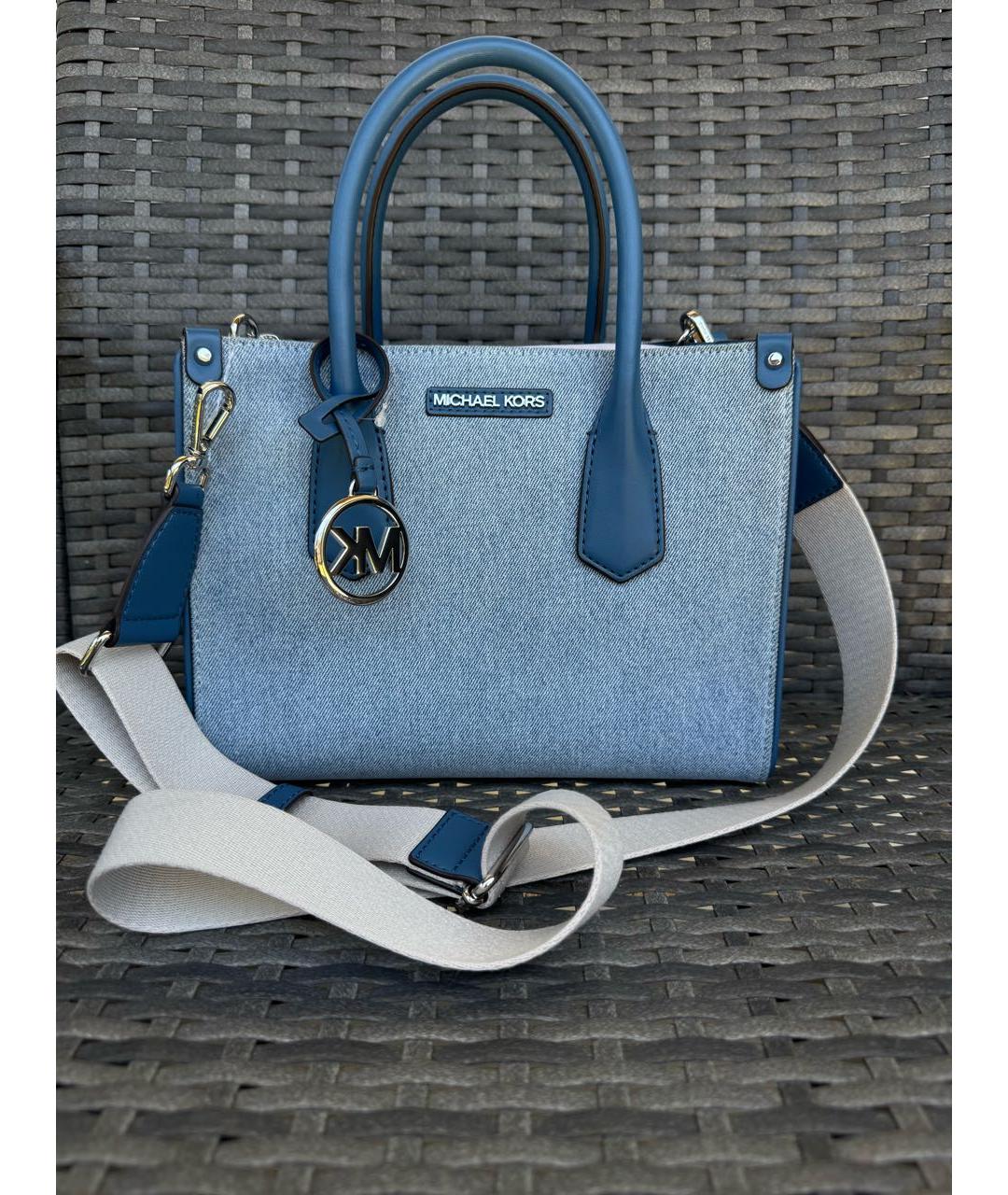 MICHAEL KORS Синяя тканевая сумка с короткими ручками, фото 9
