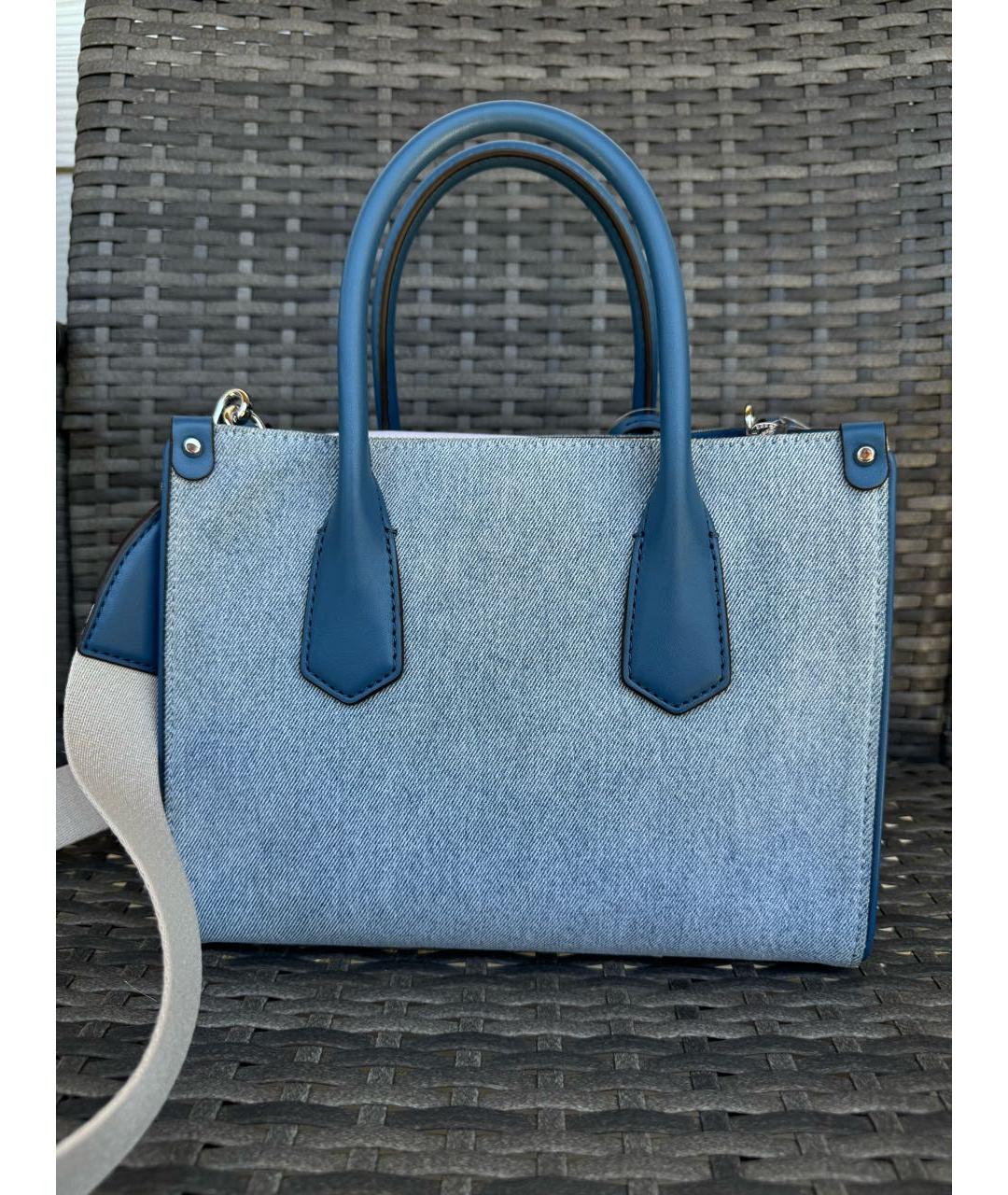 MICHAEL KORS Синяя тканевая сумка с короткими ручками, фото 6
