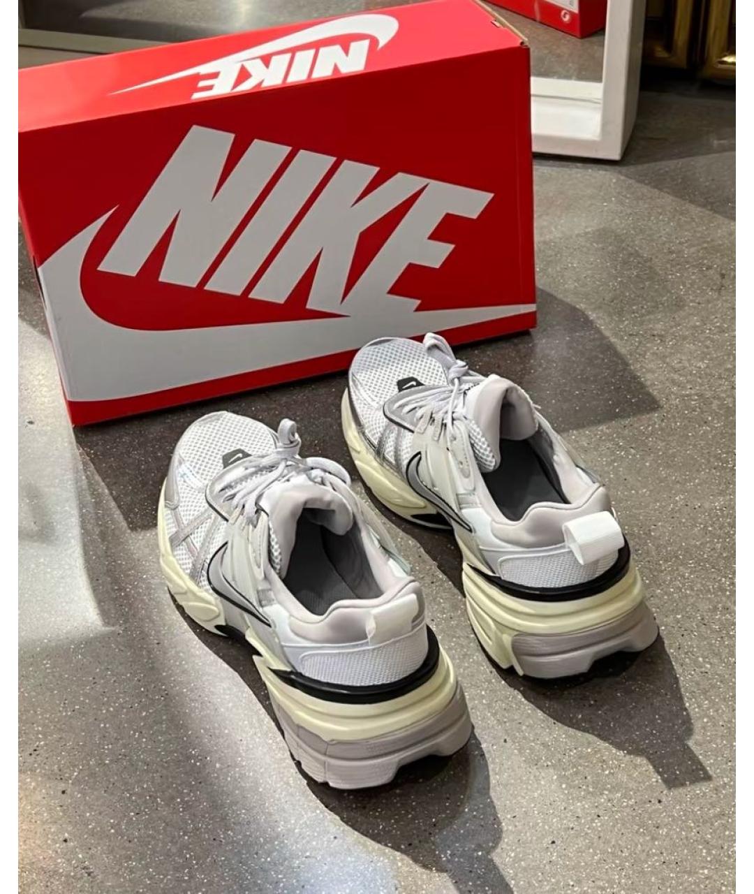NIKE Белые синтетические низкие кроссовки / кеды, фото 6