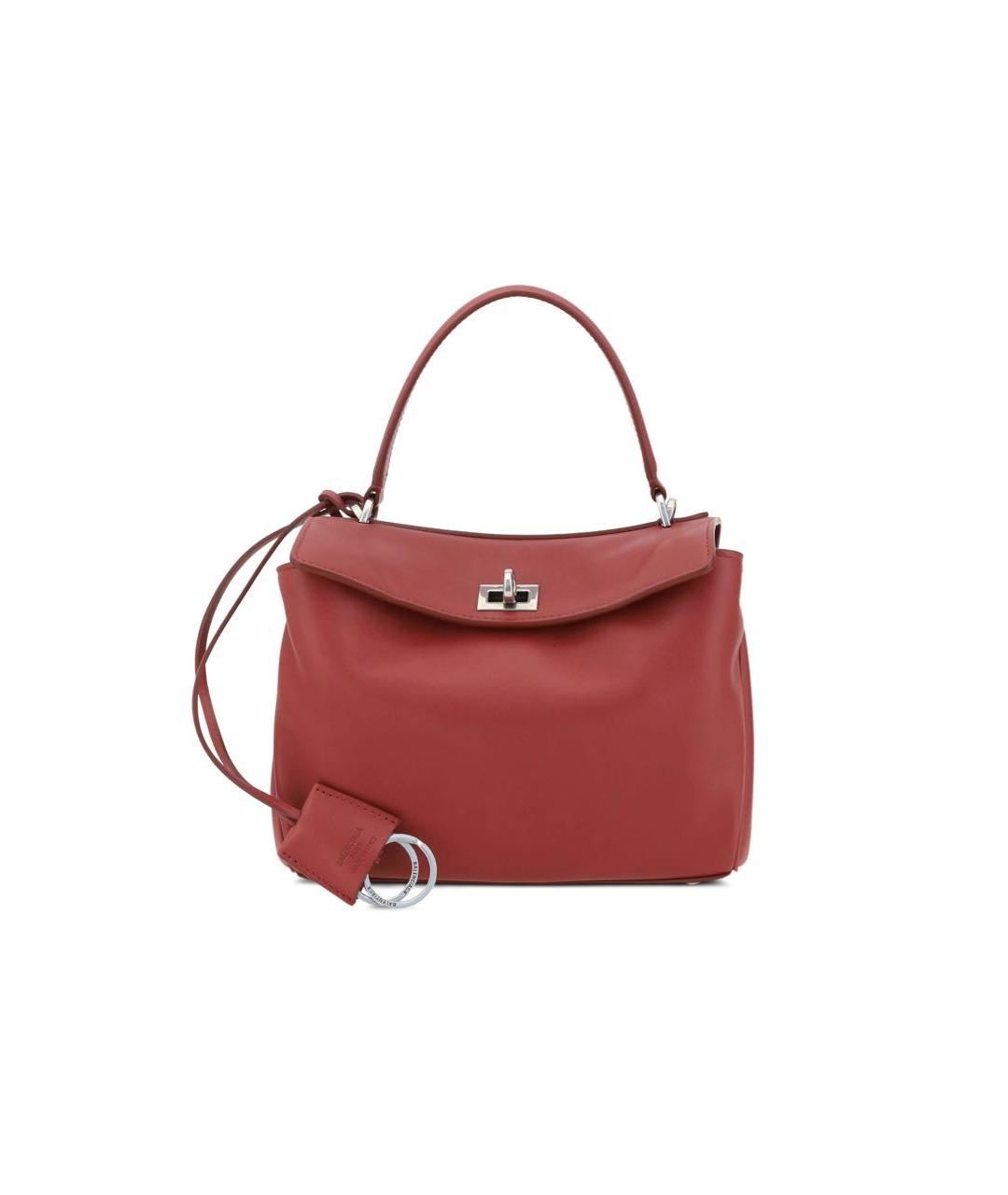 BALENCIAGA Бордовая кожаная сумка тоут, фото 5