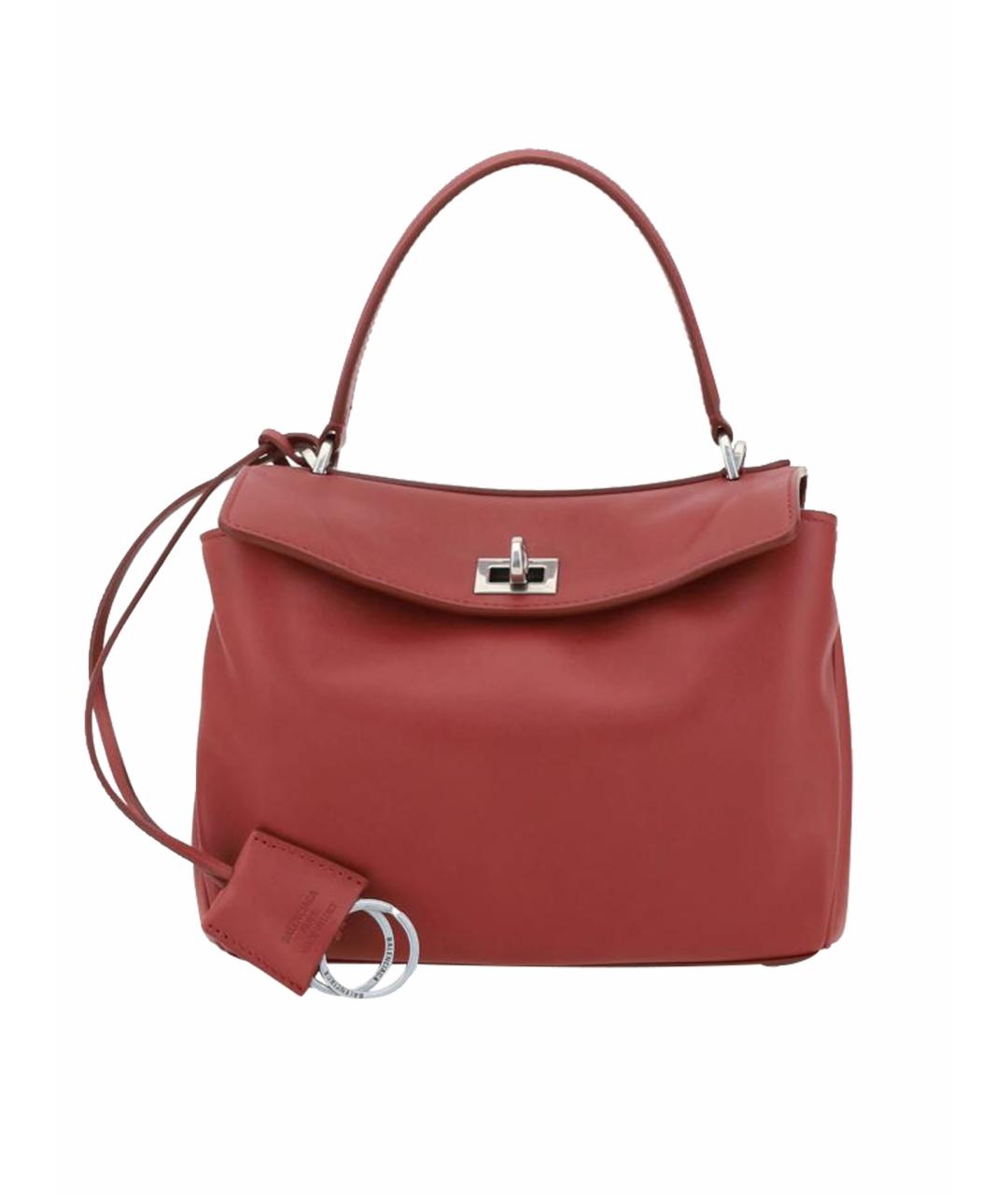 BALENCIAGA Бордовая кожаная сумка тоут, фото 1