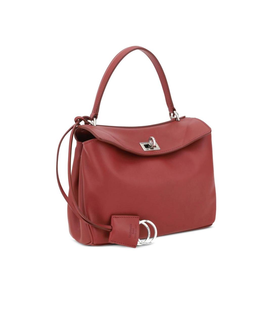 BALENCIAGA Бордовая кожаная сумка тоут, фото 3