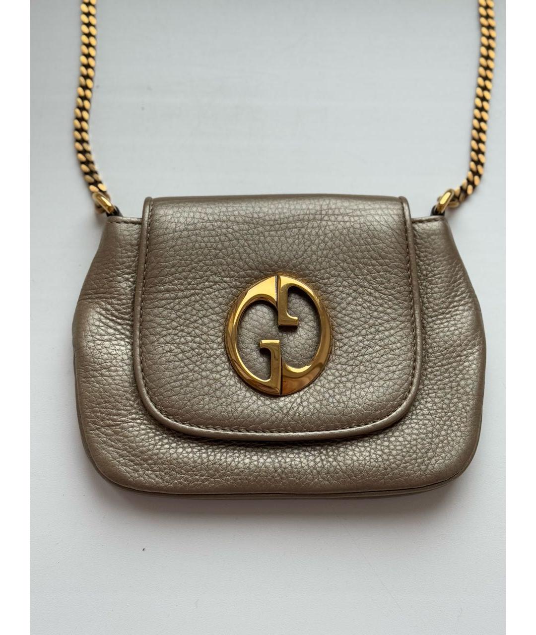 GUCCI Бежевая кожаная сумка через плечо, фото 2