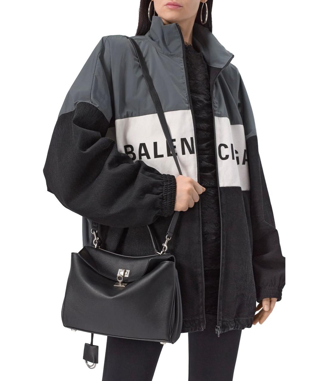 BALENCIAGA Черная кожаная сумка тоут, фото 2