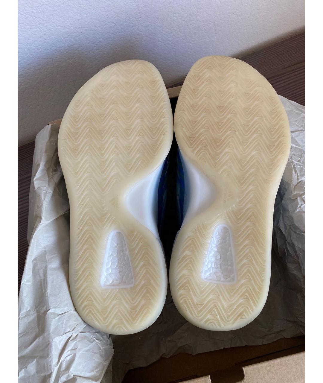 ADIDAS YEEZY Синие текстильные высокие кроссовки / кеды, фото 4