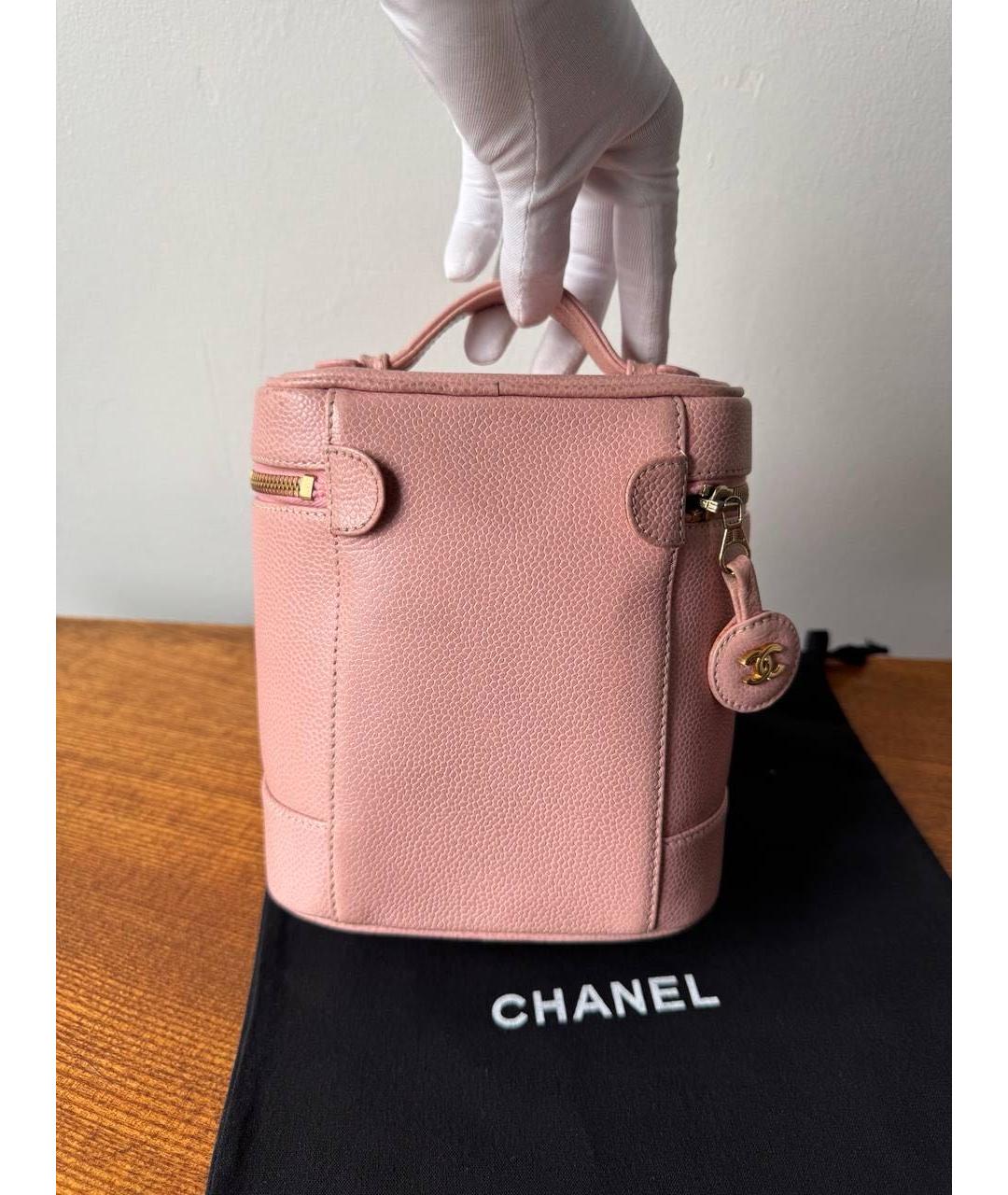 CHANEL Розовая кожаная сумка с короткими ручками, фото 4