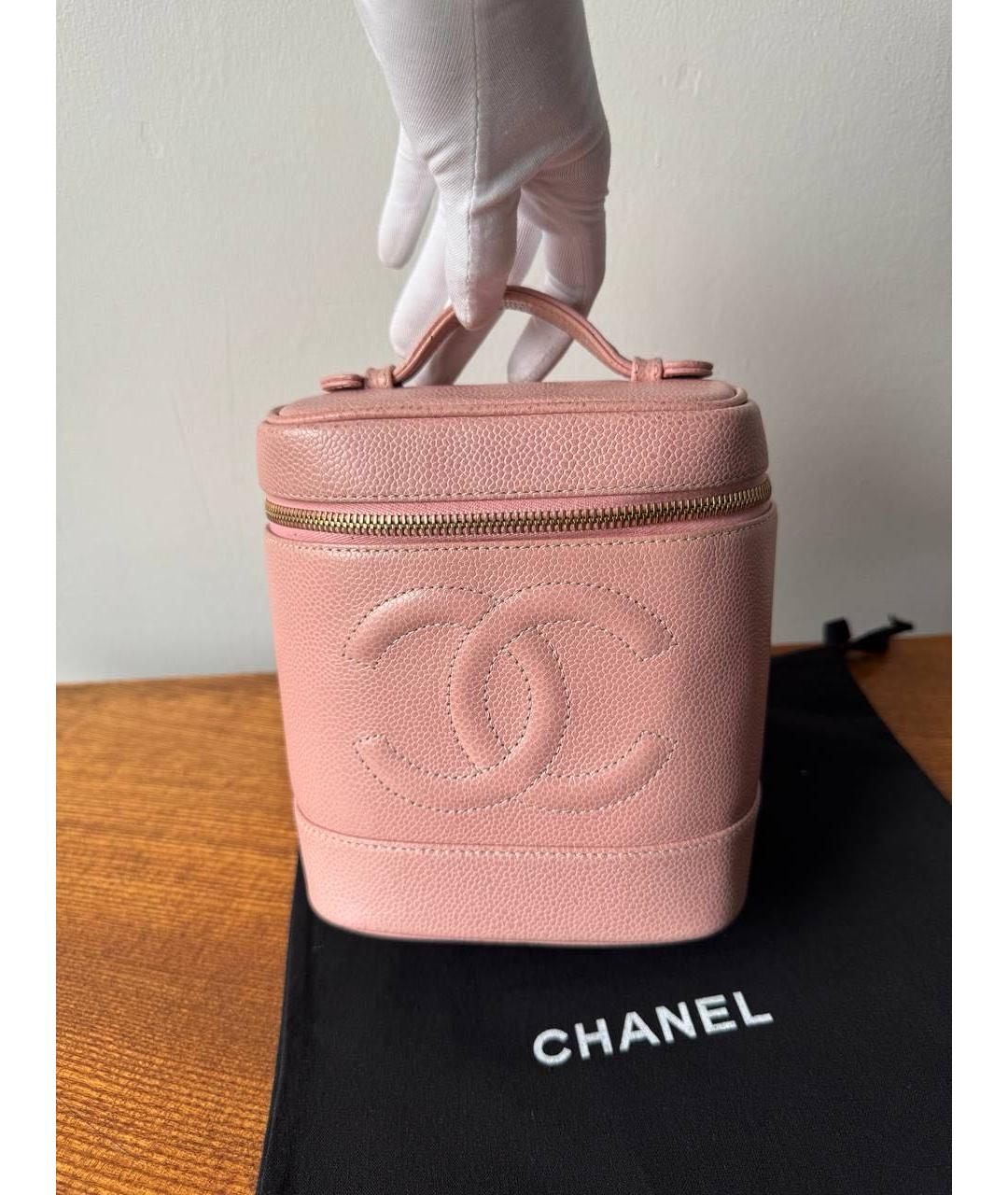 CHANEL Розовая кожаная сумка с короткими ручками, фото 3