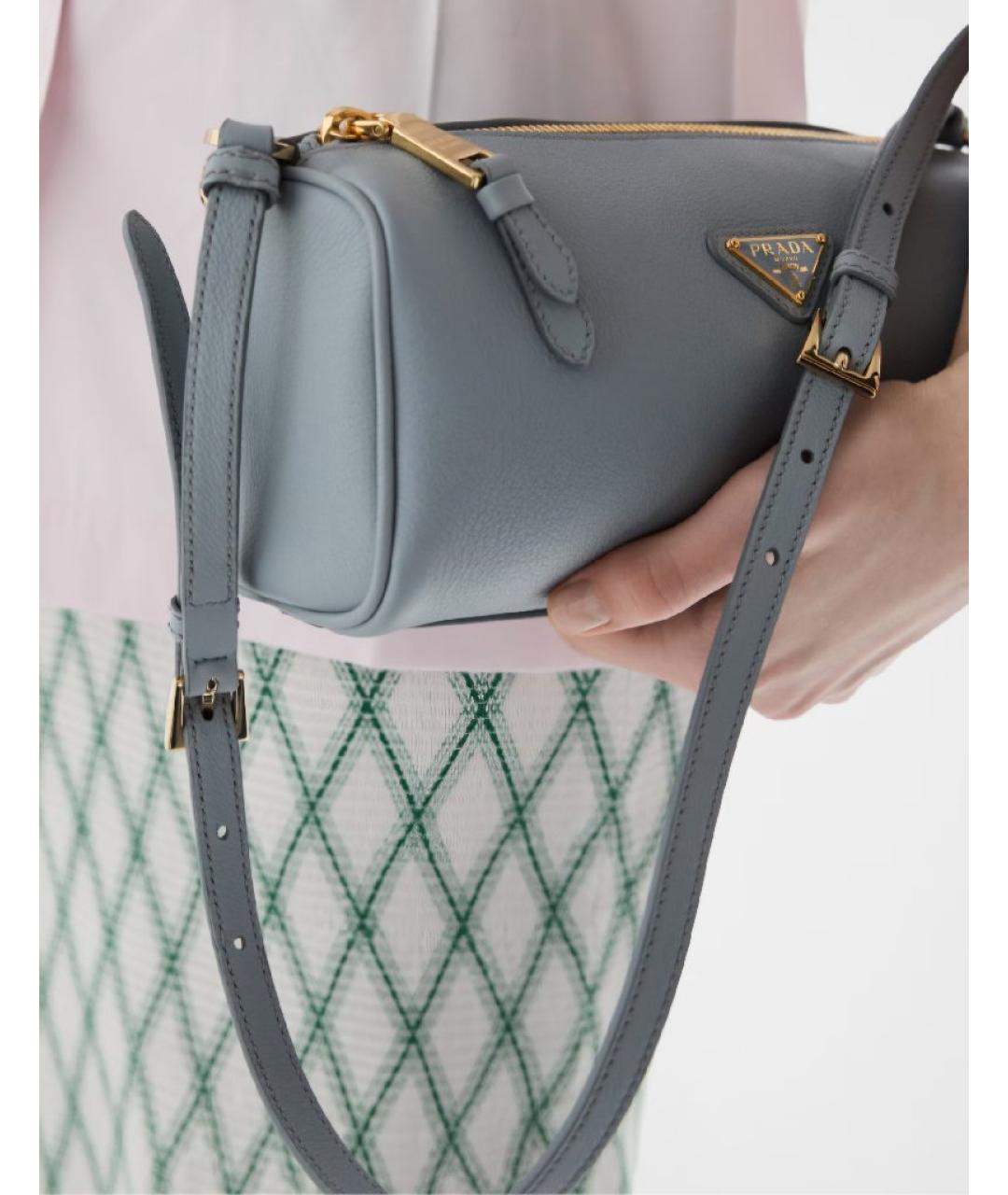 PRADA Голубая кожаная сумка через плечо, фото 6