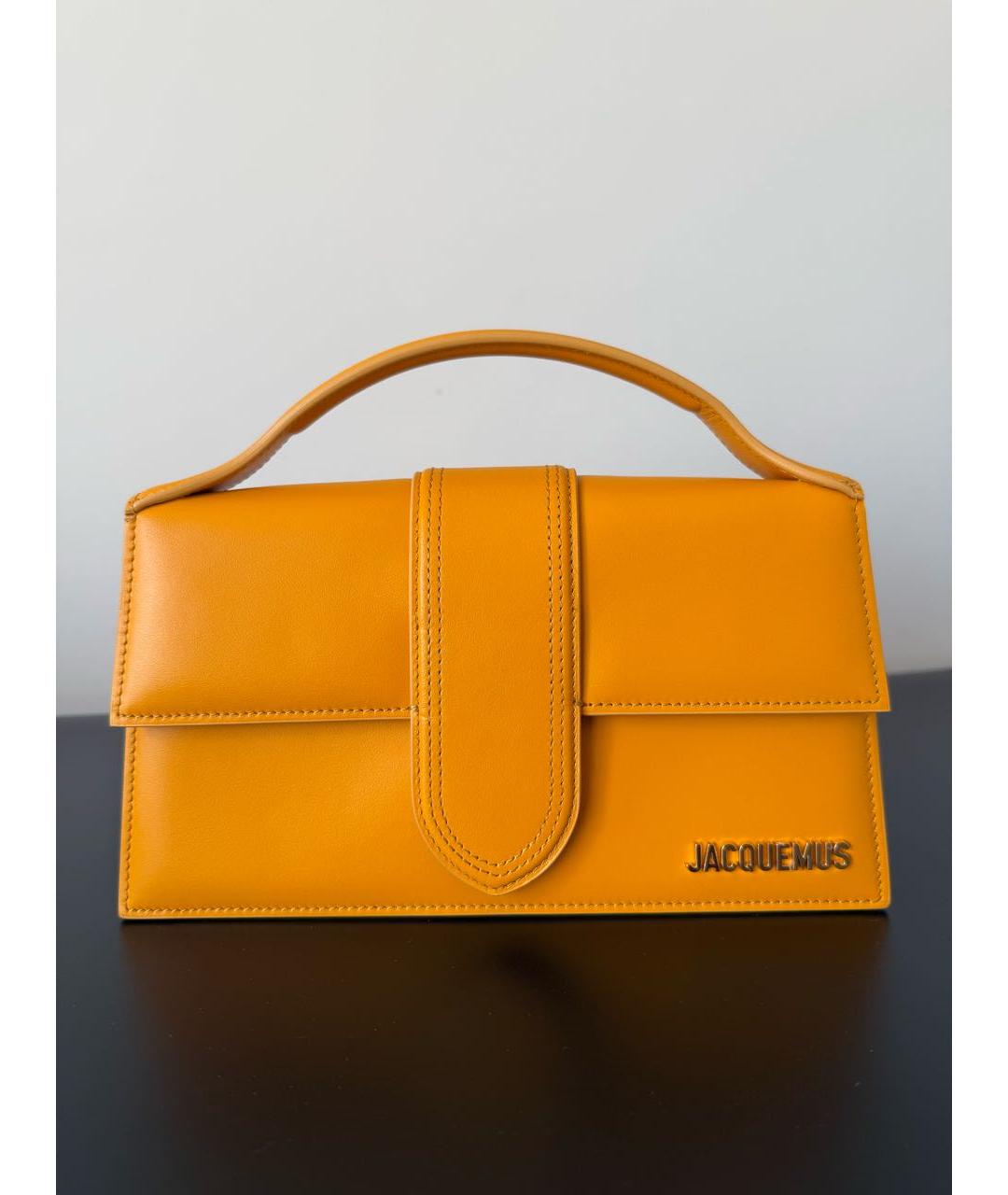 JACQUEMUS Желтая кожаная сумка через плечо, фото 5
