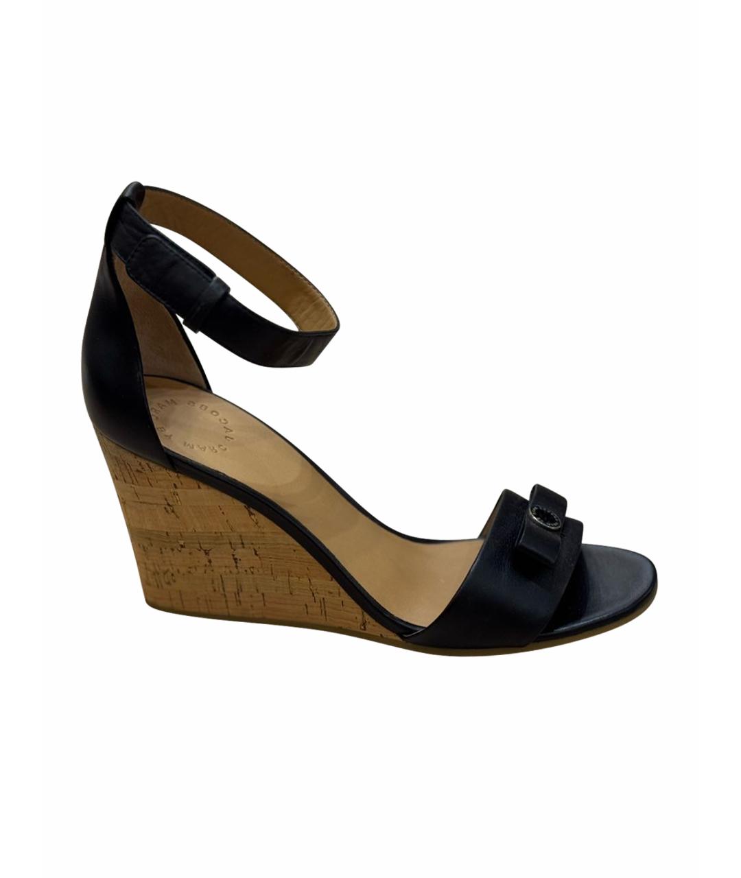 MARC BY MARC JACOBS Черные кожаные босоножки, фото 1