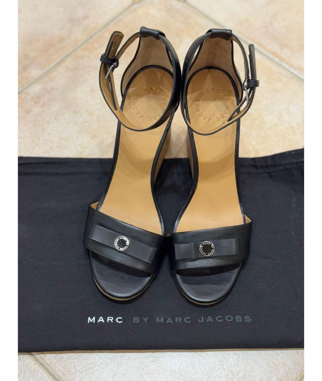 MARC BY MARC JACOBS Черные кожаные босоножки, фото 8
