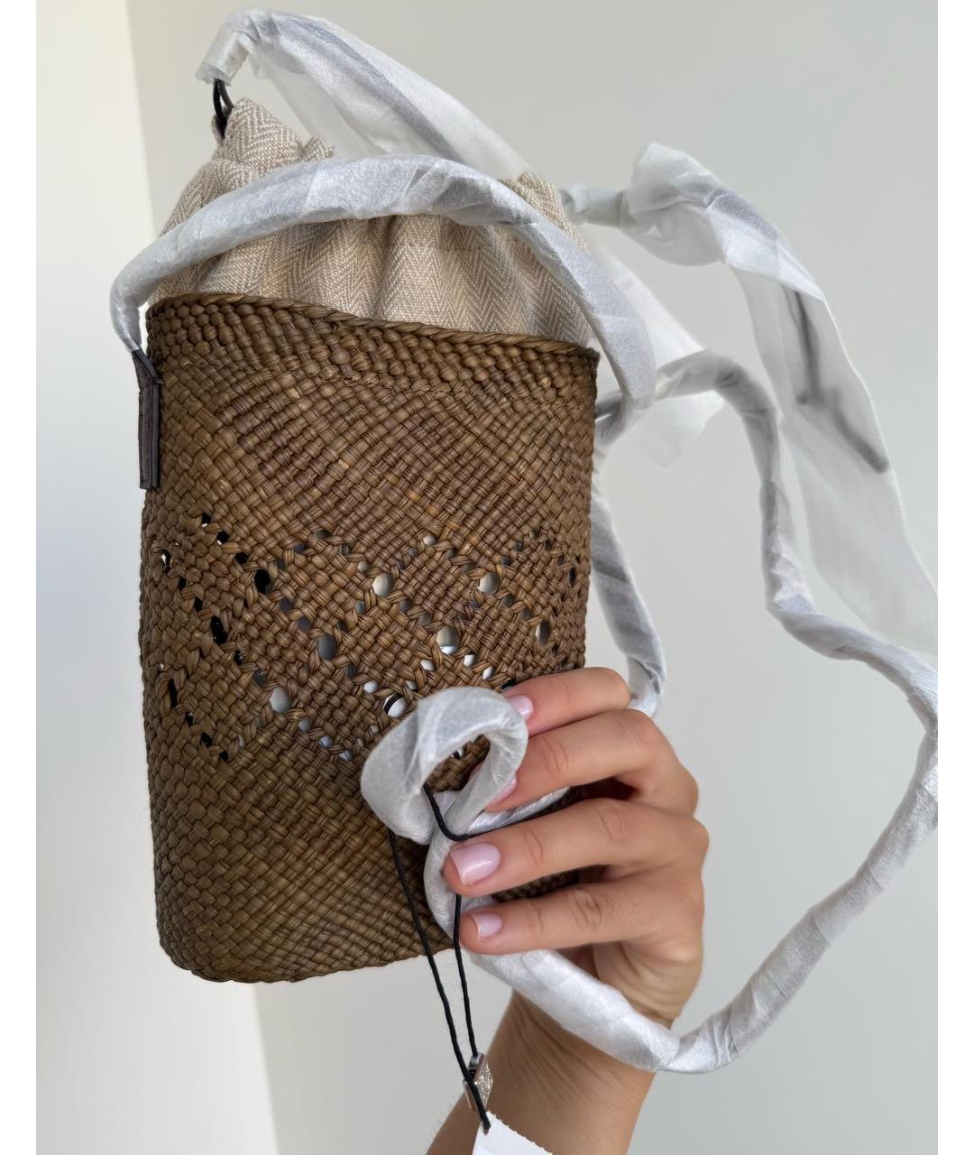LOEWE Коричневая пляжная сумка, фото 6