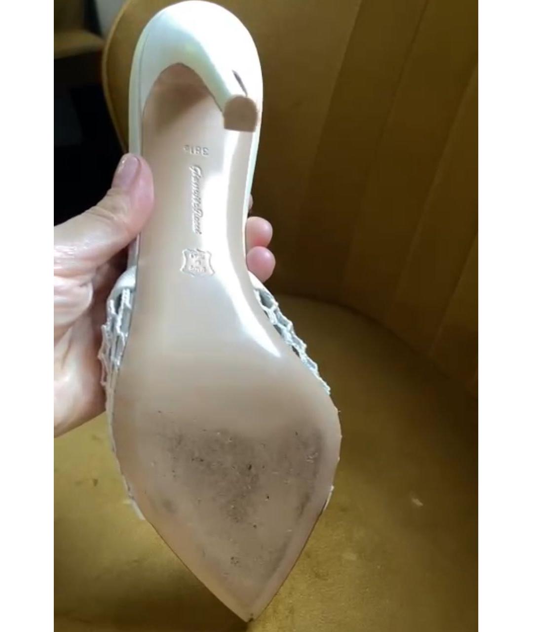 GIANVITO ROSSI Белые кожаные мюли, фото 6