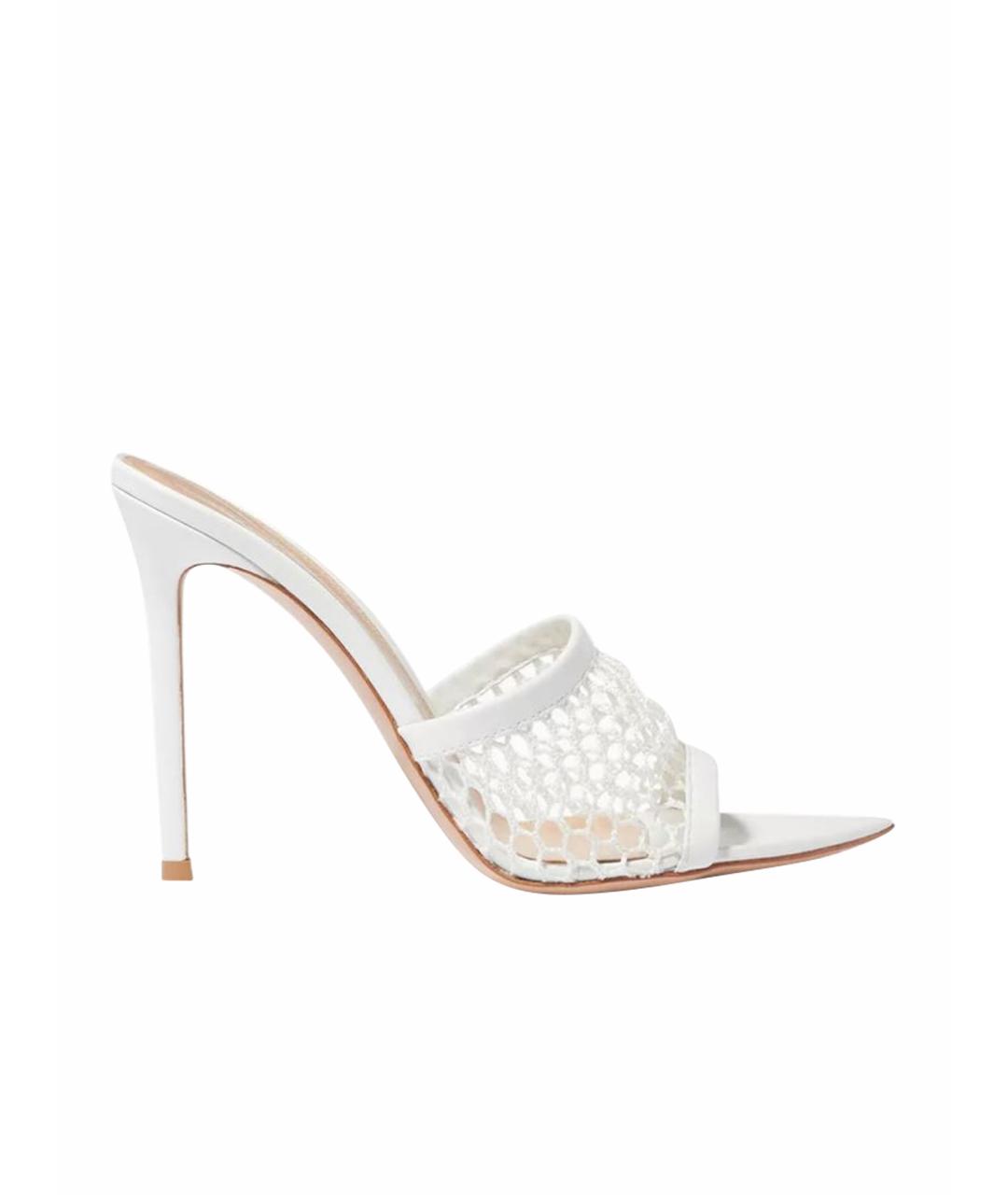 GIANVITO ROSSI Белые кожаные мюли, фото 1