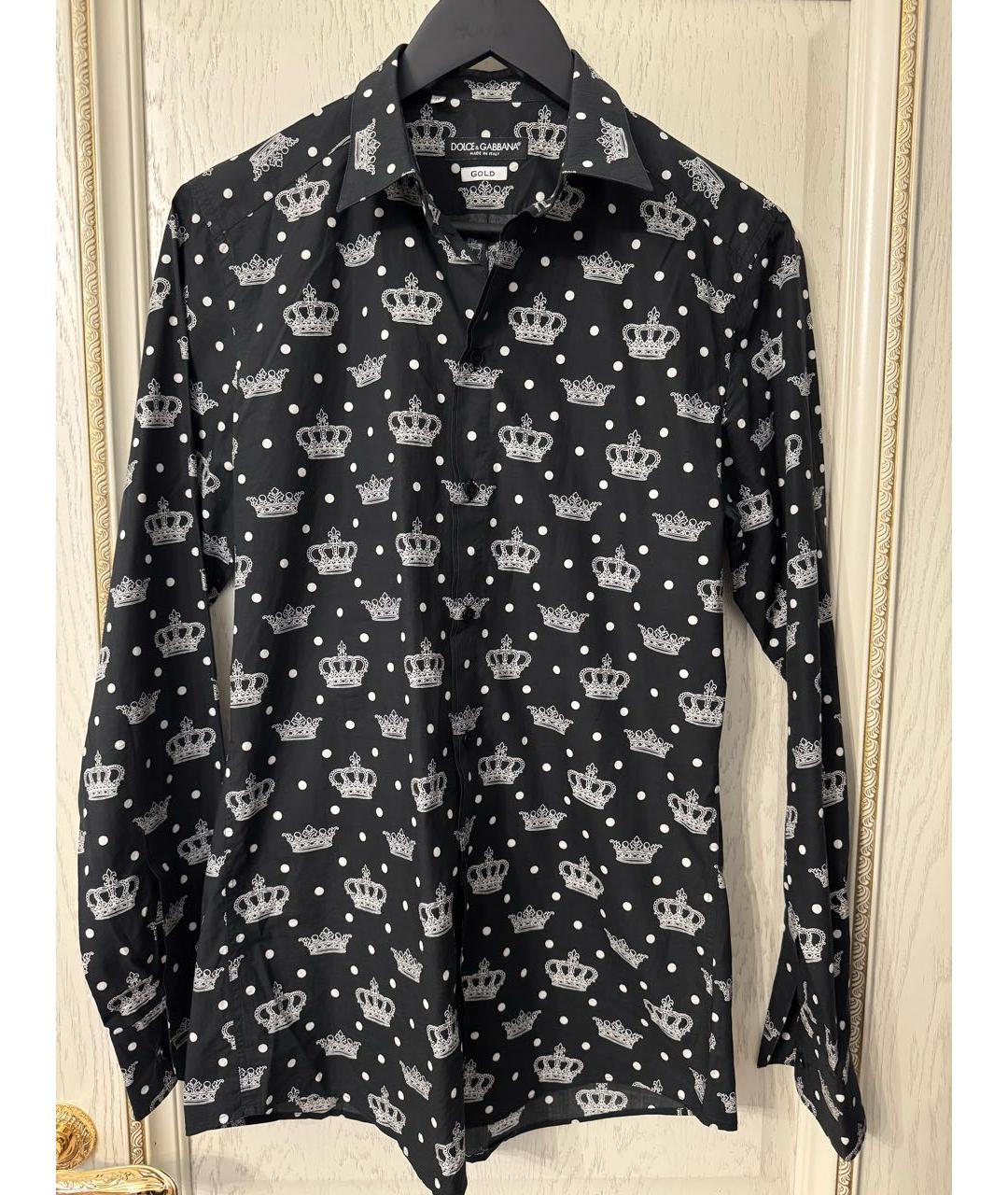 DOLCE&GABBANA Черная хлопковая кэжуал рубашка, фото 7