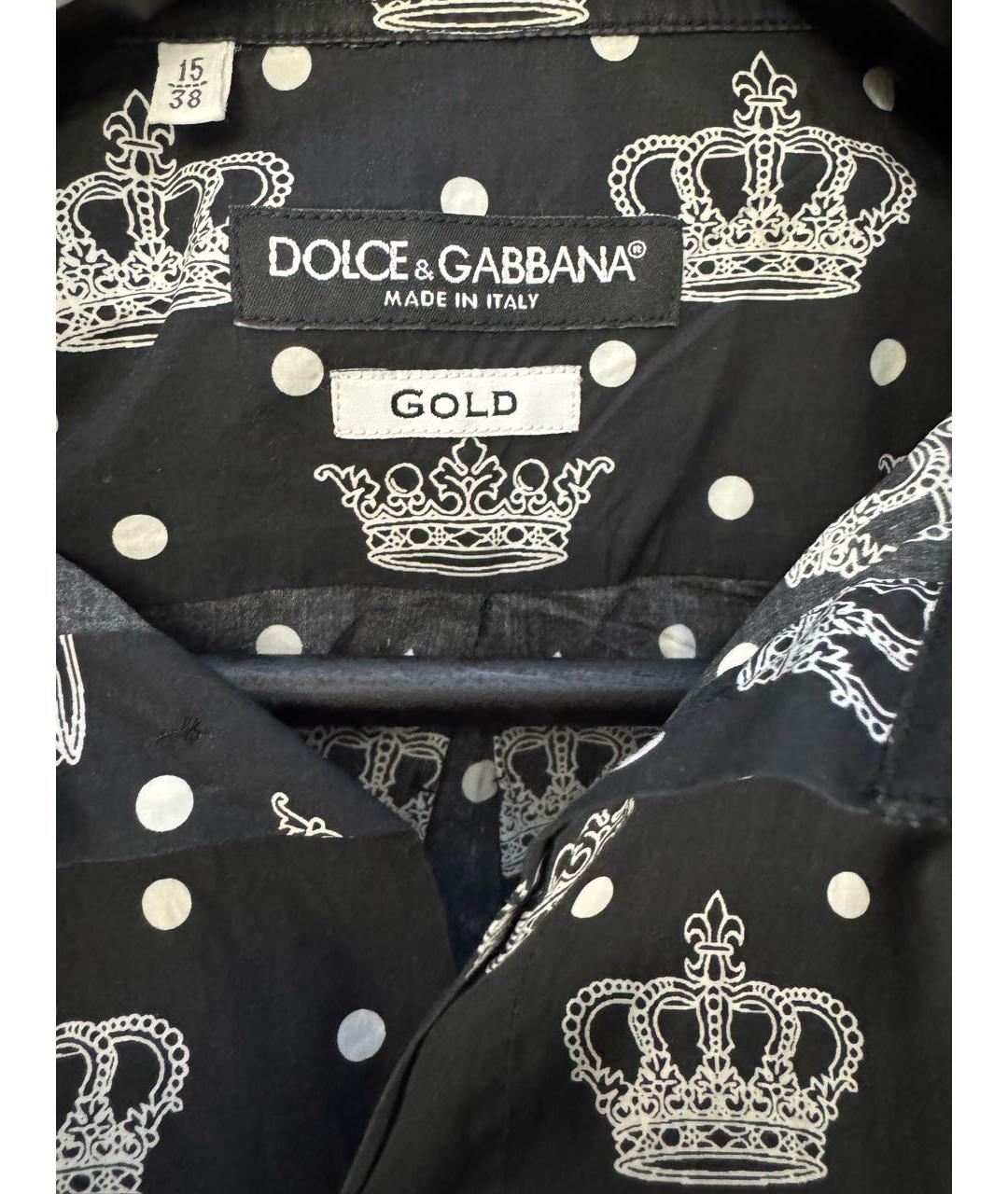 DOLCE&GABBANA Черная хлопковая кэжуал рубашка, фото 4
